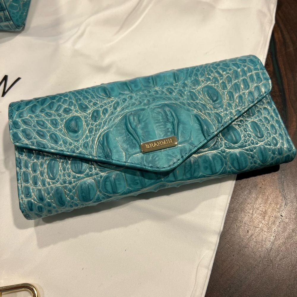 NWOT Brahmin Small Caroline & Veronica Wallet Set in Mermaid Green - Picture 9 of 13